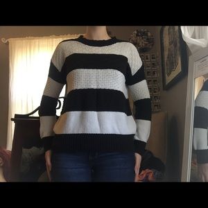 black and white stripped sweater
